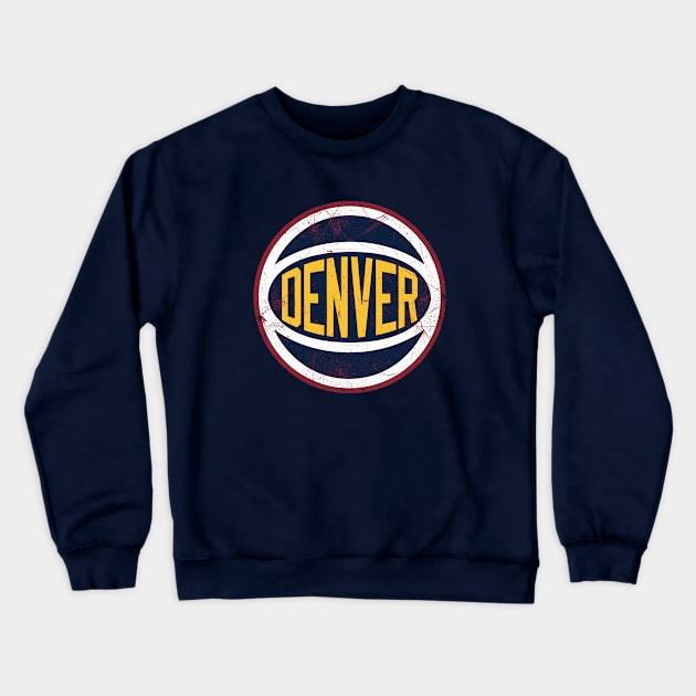 Denver Retro Ball - Gold Crewneck Sweatshirt by KFig21
